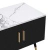 GlasFlength TV Stands and Consoles, Stylish Entertainment Center for Living Room, Modern Design for Classic Interiors, Black,70.8”*15.7”*17.7" - 3 of 4