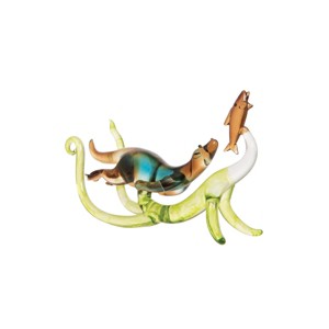 Gallerie II Fishing Otter Blown Glass Glass Holiday Christmas Xmas Ornament - 1 of 3