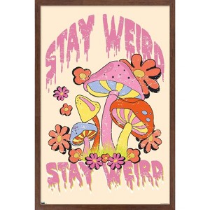 Trends International Stay Weird Mushrooms Framed Wall Poster Prints - 1 of 4