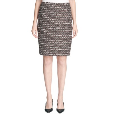Calvin Klein Womens Tweed Pencil Skirt