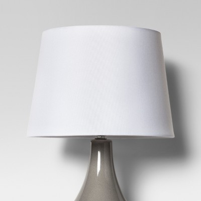 white and grey lamp shade