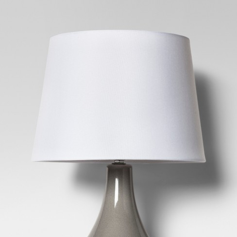 Linen Drum Lamp Shade White Threshold, 12 Inch High Drum Lamp Shade