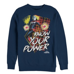 Men's Marvel Captain Marvel Know Your Power Sweatshirt - 1 of 3