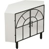 Acekool Corner Cabinet, 2-Door Sideboard with Metal Frame and 2-Tier Shelves, Storage Organizer for Living Room, Kitchen, Bedroom, Bathroom, White - 3 of 4