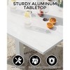 Outdoor Dining Table 31.5" - 63" for 4-6 People, Aluminum Patio Table with Wood Grain Textured Top - 4 of 4