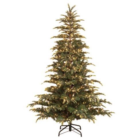 Puleo International Pre Lit Aspen Green Fir Christmas Tree W/ Metal ...