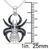 EVERLY JEWELRY | Sterling Silver with Black Rhodium Black Diamond Spider Pendant with Chain - 3 of 4