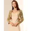INSPIRE CHIC Women's Sequin Long Sleeve Open Front Cropped Cardigan Shrug Jacket - 3 of 4