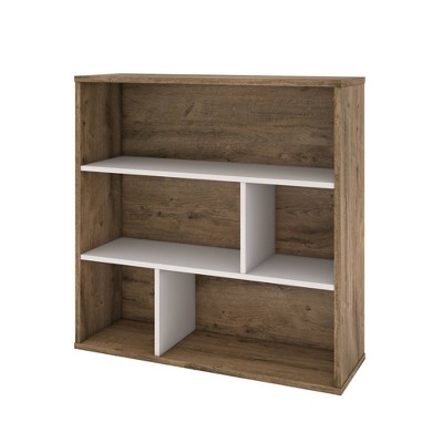 35.6" Fom Asymmetrical Shelving Unit Rustic Brown/Sandstone - Bestar