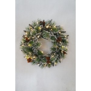 Acekool Frosted Holiday Decor Set with Wreath, Garlands, and Swags, Pinecone and Berry Accents, Indoor Outdoor Decoration - 1 of 1