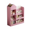 Alilang 31.50 Inch Pink House-Shaped Kids Bookshelf with Open Storage Cubbies and Display Shelves - Pink - 3 of 4