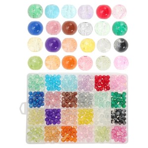 Unique Bargains Round Glass Beads for Bracelets 8mm Assorted Colors for Bracelet Making and DIY Crafts 480 Pcs - 1 of 4