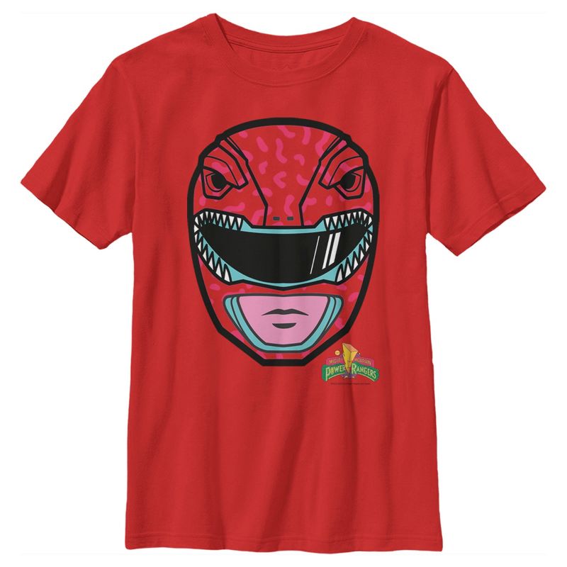 Boy's Power Rangers Red Ranger Helmet T-Shirt, 1 of 5