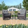 ALAULM Patio Furniture Set Outdoor Swivel Gliders Rocker, Wicker Patio Bistro Set, Rocking Chair with Tempered Glass Table and Thickened Cushions - 2 of 4
