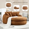 Okak Modern Oversized Chenille Fabric Oval Bean Bag Sofa for Living Room Bedroom,Rest Chair Sleeper Sofa with Comfy Backrest & Pillows - 3 of 4