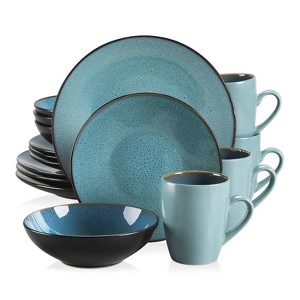 vancasso 16 Piece Tableware Set Vintage Ceramic Green Stoneware Set with Dinner/Dessert Plate, Bowl, Coffee Cups - 1 of 4