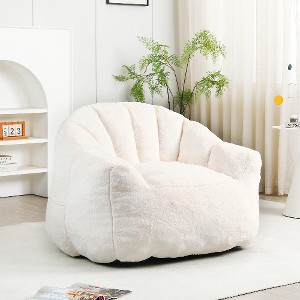 Lyngins Giant Bean Bag Chair with Armrests, Pre-Filled Lazy Chair with Removable Cover, High-Density Memory Foam Accent Chair, Comfy Single Sofa Chair - 1 of 4