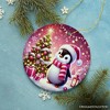 Glistening Winter Penguin Pink Themed Ornament, Adorable Arctic Christmas Gift and Decor| OrnamentallyYou - 4 of 4