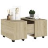 Clihome Modern Sonoma Oak Extendable Table, Sleek Coffee Table with Wheels and Discreet Storage Compartment - 2 of 4