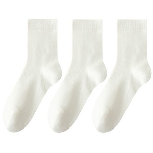 Anna-Kaci Women's 3 - Pack Classic Crew Socks with Soft Stretch Knit Fabric and Comfortable Ribbed Cuff for Everyday Wear - 1 of 3