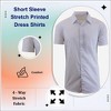 Galaxy By Harvic Men's Slim Fit  Short Sleeve Stretch Printed Dress Shirts - 4 of 4