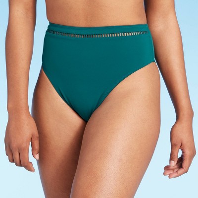 teal high waisted bikini bottoms