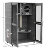Skyzone Gray Cat Cabinet Tree: Hideaway Hiding Spot, Scratching Posts, Soft Cushion & Wheels for - 3 of 4