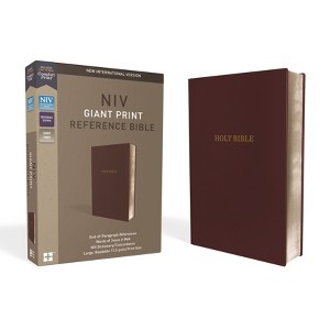 NIV, Reference Bible, Giant Print, Leather-Look, Burgundy, Red Letter Edition, Comfort Print - Large Print by  Zondervan (Leather Bound) - 1 of 1