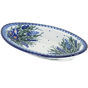 Blue Rose Polish Pottery 32C WR Unikat Small Oval Dish - 1 of 1