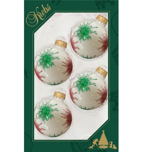 Glass Christmas Tree Ornaments - 67mm/2.625 [4 Pieces] Decorated