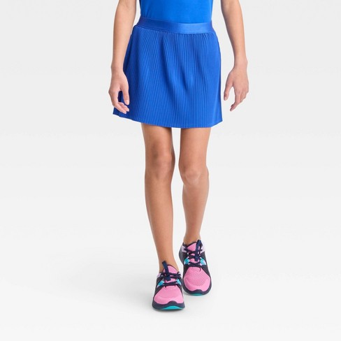 Girls' Pleated Woven Skort - All In Motion™ Blue S