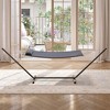 COZONY Double Hammock with Space Saving Steel Stand, 2 Person Cotton Rope Hammock with Pillow & Padded Pad, Portable for Backyard, Patio, Garden - 3 of 4
