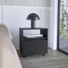 TIRAMISUBEST Nightstand with 1 Drawer, Caster Wheels, Buffet Cabinet for Mobile Bedroom Storage - 2 of 4