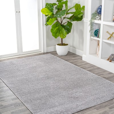 Light Gray Low-Pile Synthetic Indoor Area Rug 3' x 5'
