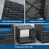 GDFStudio Foster 5 Piece Iron and PE Rattan Outdoor Waterproof Upholstered Seating Set with Ottomans and Accent Table - 4 of 4