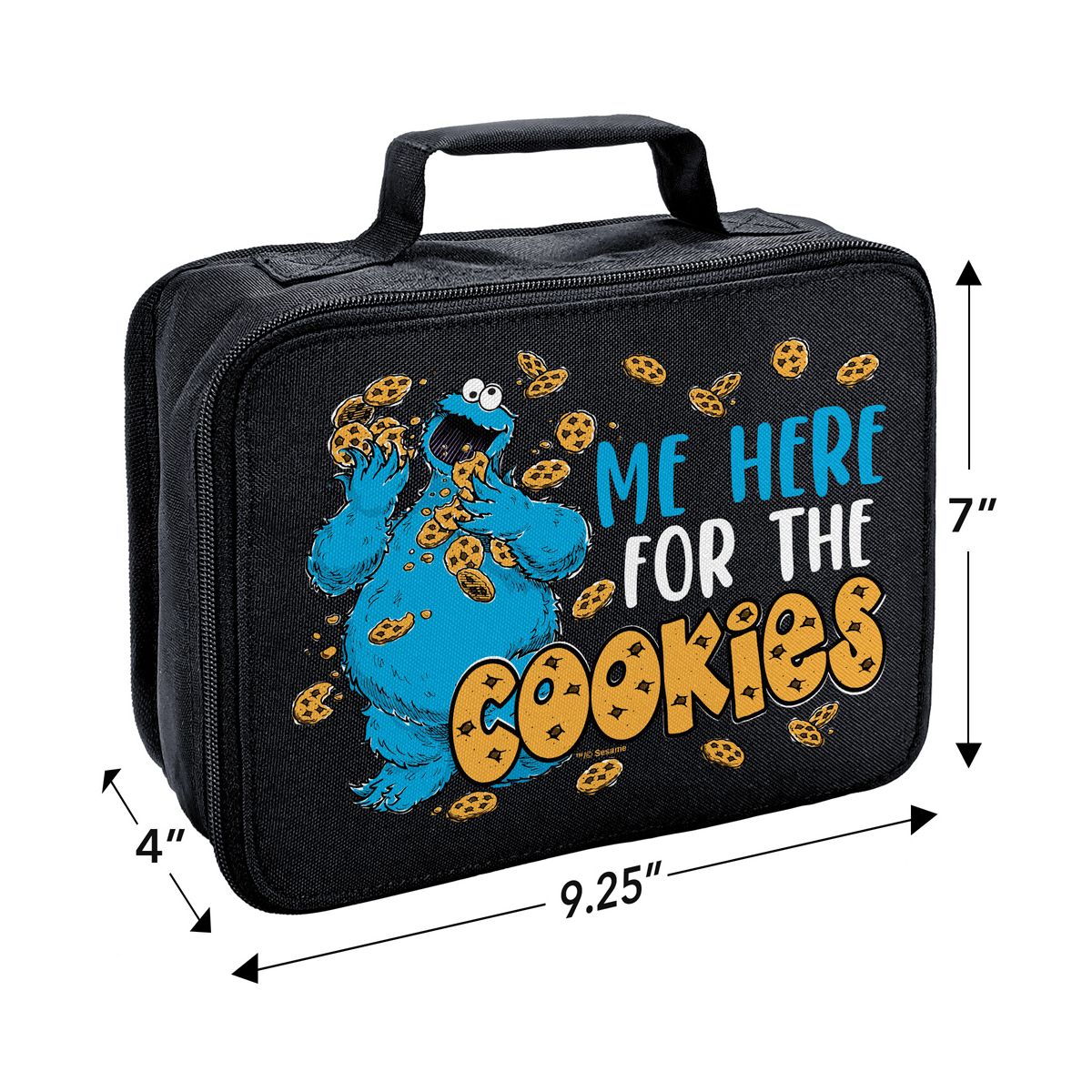 Sesame Street Cookie Monster Here For The Cookies Insulated Soft Sided Lunch Box - thumbnail 2