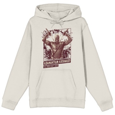Deadpool Adamantium Katanas? Adult Long Sleeve Sand Hoodie
