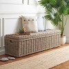 Caius Wicker Bench W/ Storage - Grey - Safavieh - 2 of 4