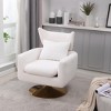 KTMBDW Mid-Century Swivel Accent Chair, Upholstered Fabric Armchair for Living Room, Bedroom - 3 of 4