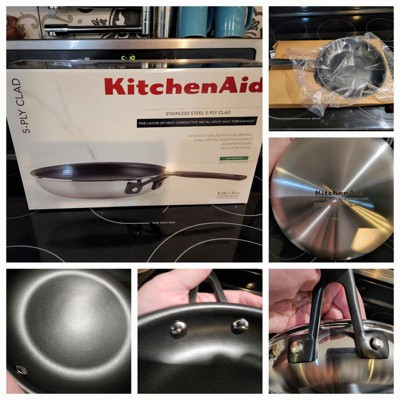 KitchenAid 5-Ply Clad Stainless Steel and Nonstick Frying Pan Set, 2pc -  Bed Bath & Beyond - 34310123