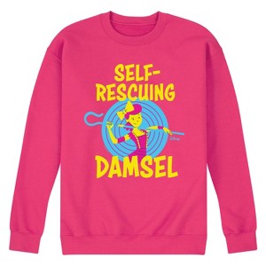 Men's - Disney - Self Rescuing Damsel Graphic Fleece Sweatshirt - 1 of 4