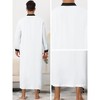 Lars Amadeus Men's Contrast Color Banded Collar Long Sleeves Nightshirt - 4 of 4