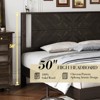 AMERLIFE Solid Wood Bed Frame, Herringbone Headboard, Rustic Platform, No Box Spring - 3 of 4