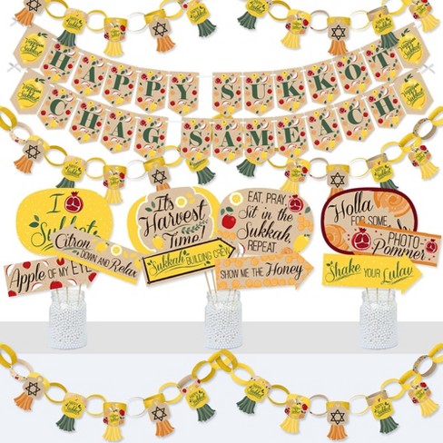 Big Dot Of Happiness Sukkot - Banner And Photo Booth Decorations - Sukkah  Supplies Kit - Doterrific Bundle : Target