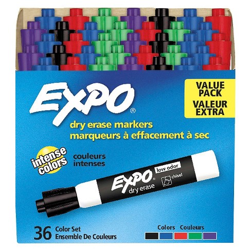 Download EXPO® Low Odor Dry Erase Marker, Chisel Tip, Assorted, 36/Box : Target