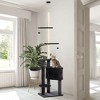 PawHut Adjustable Height Floor-To-Ceiling Vertical Cat Tree with Carpet Platforms, Condo & Rope Scratching Areas, Dark Gray - 2 of 4
