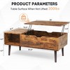 Sevobal Coffee Table Lift Top Table with Storage Shelf and Hidden Compartment for Living Room Bedroom Office, Brown, 39.37"*19.7"*17.4" - 3 of 4