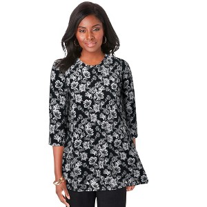 Jessica London Women's Plus Size Stretch Knit Swing Tunic - 1 of 4