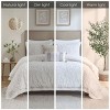 Sapphtopaz Comforter Set Tufted Chenille Medallions Embroidery Classic Solid Color Cotton Quilt Set 3 Piece 1 Quilt, 2 Pillow Shams - 2 of 4