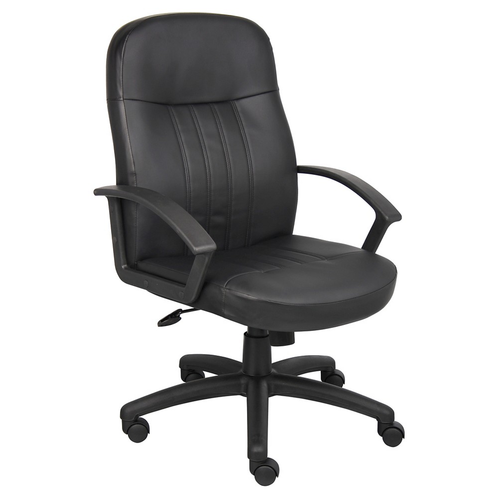 Photos - Computer Chair BOSS Executive Leather Budget Chair Black -  Office Products: Swivel, Lumba 